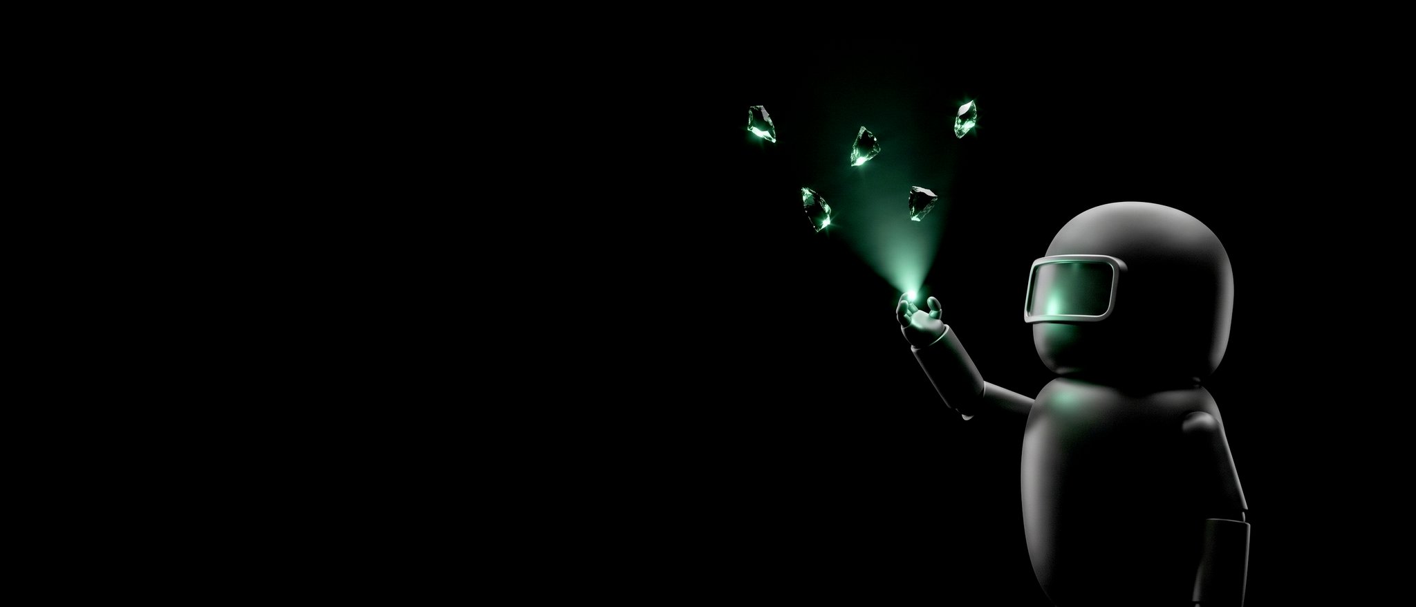 Un pequeño robot enciende desde la palma cinco fragmentos de cristal en forma de W, como la constelación de Casiopea: las cinco capas del Método Circumpolar